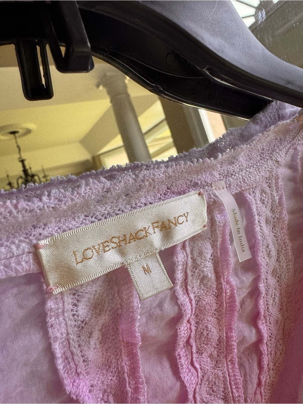 LoveShackFancy tie dye Gwen Dress in Peony Pink Lace-Trim Cotton size M - Picture 6 of 9